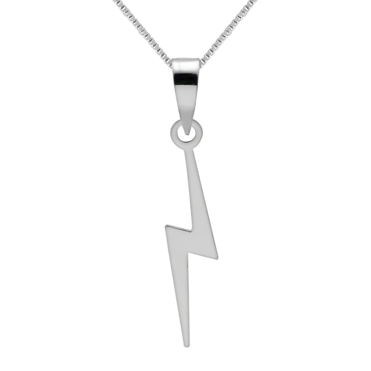 Zilveren ketting dames | Zilveren ketting met hanger, bliksemschicht