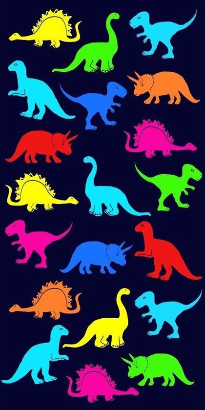 Luxe blauwe badlaken/strandlaken handdoek 70 x 140 cm - Dinosaurus print  Dino voor... | bol.com
