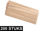 200x Grote/lange houten prikkers 25 cm - 200 stuks - Sate/sjasliek/shaslick/hapjes/traktatie stokjes