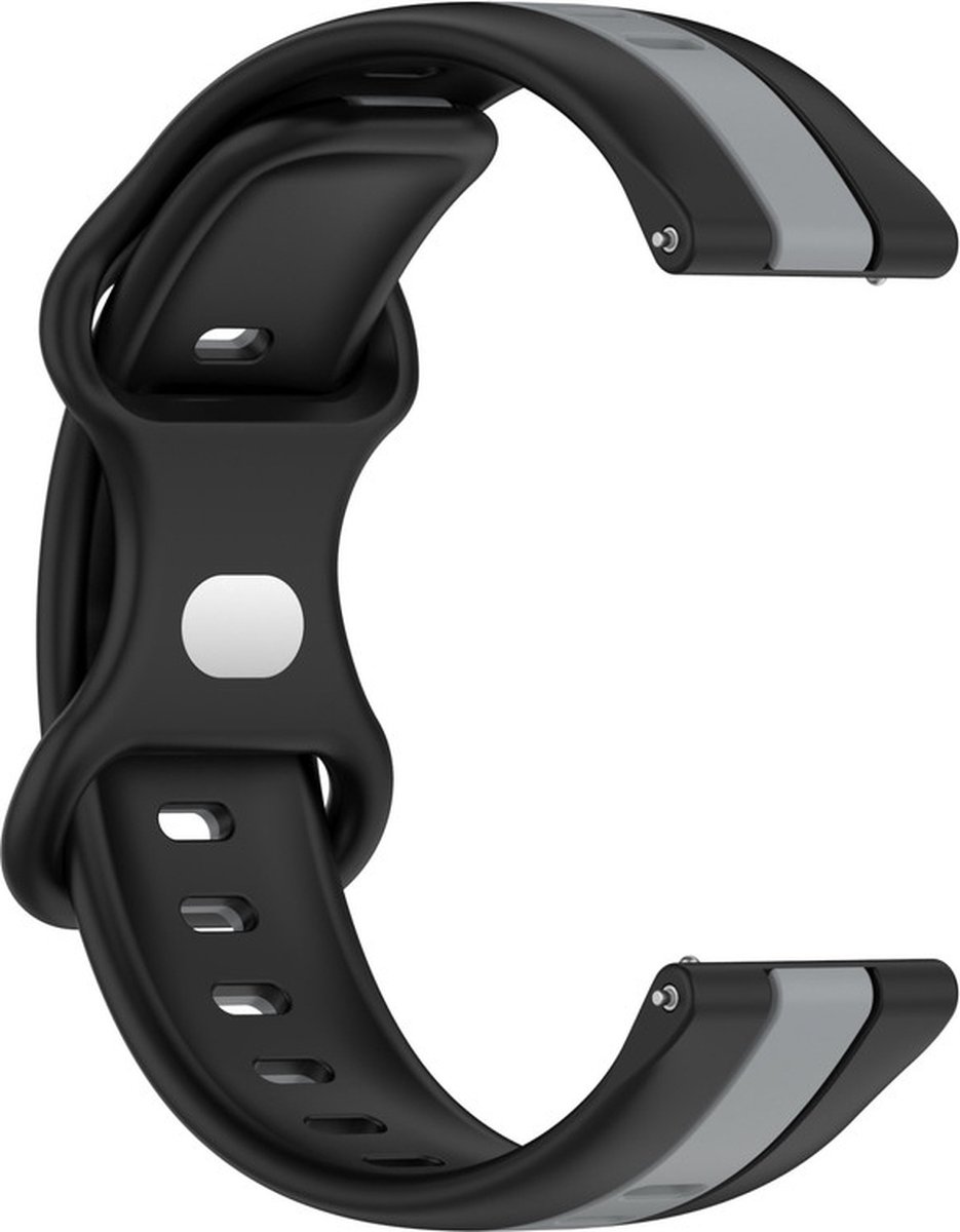 Siliconen bandje - geschikt voor Garmin Forerunner 55 / 245 / 645 - zwart-grijs
