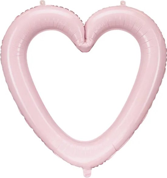 Partydeco - Folieballon Hart Selfieframe roze
