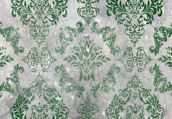 Papier Papier peint photo Intissé - Motif Vert sur Béton - 254 x 184 cm