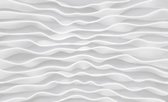 Fotobehang - Vlies Behang - Witte Abstracte Golven - 208 x 146 cm