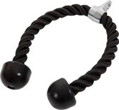 ScSPORTS® Triceps touw dubbbelhandig - Triceps rope - Met kunststof eindkappen - Zwart - 68 cm