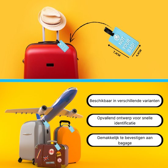 AiQInu 4 stuks etiketten voor vliegtuigkoffer, kofferlabel van PU, kofferlabel met naam en adres, kofferlabel vliegtuig bagagelabel voor tassen AiQInu 4 stuks etiketten voor vliegtuigkoffer, kofferlabel van PU, kofferlabel met naam en adres, kofferlabel vliegtuig bagagelabel voor tassen