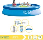 Intex Easy Set Zwembad - Opblaaszwembad - 396x84 cm - Inclusief Onderhoudspakket, Zwembadpomp, Filter, Grondzeil en Stofzuiger