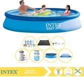 Intex Easy Set Zwembad - Opblaaszwembad - 366x76 cm - Inclusief Afdekzeil, Onderhoudspakket, Filter, Grondzeil, Stofzuiger en Solar Mat