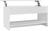 vidaXL - Salontafel - 102x50x52,5 - cm - bewerkt - hout - hoogglans - wit