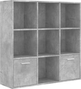 vidaXL-Boekenkast-98x30x98-cm-bewerkt-hout-betongrijs