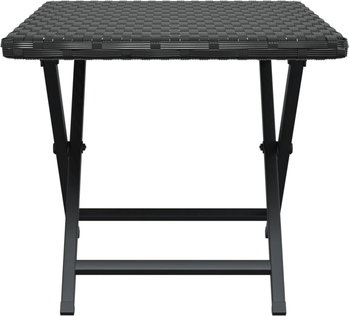 vidaXL Tafel inklapbaar 45x35x32 cm poly rattan zwart