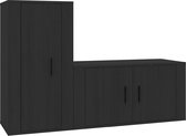 vidaXL-2-delige-Tv-meubelset-bewerkt-hout-zwart