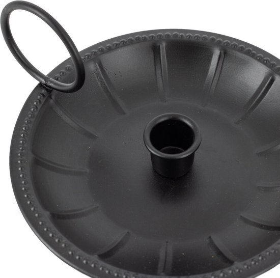 Brandsseller Kerstkrans van metaal zwart 20,5x6 cm – Moderne kandelaar voor 4 dinerkaarsen, Ronde kerstdecoratie voor tafel, Tijdloos en elegant design voor Kerstmis