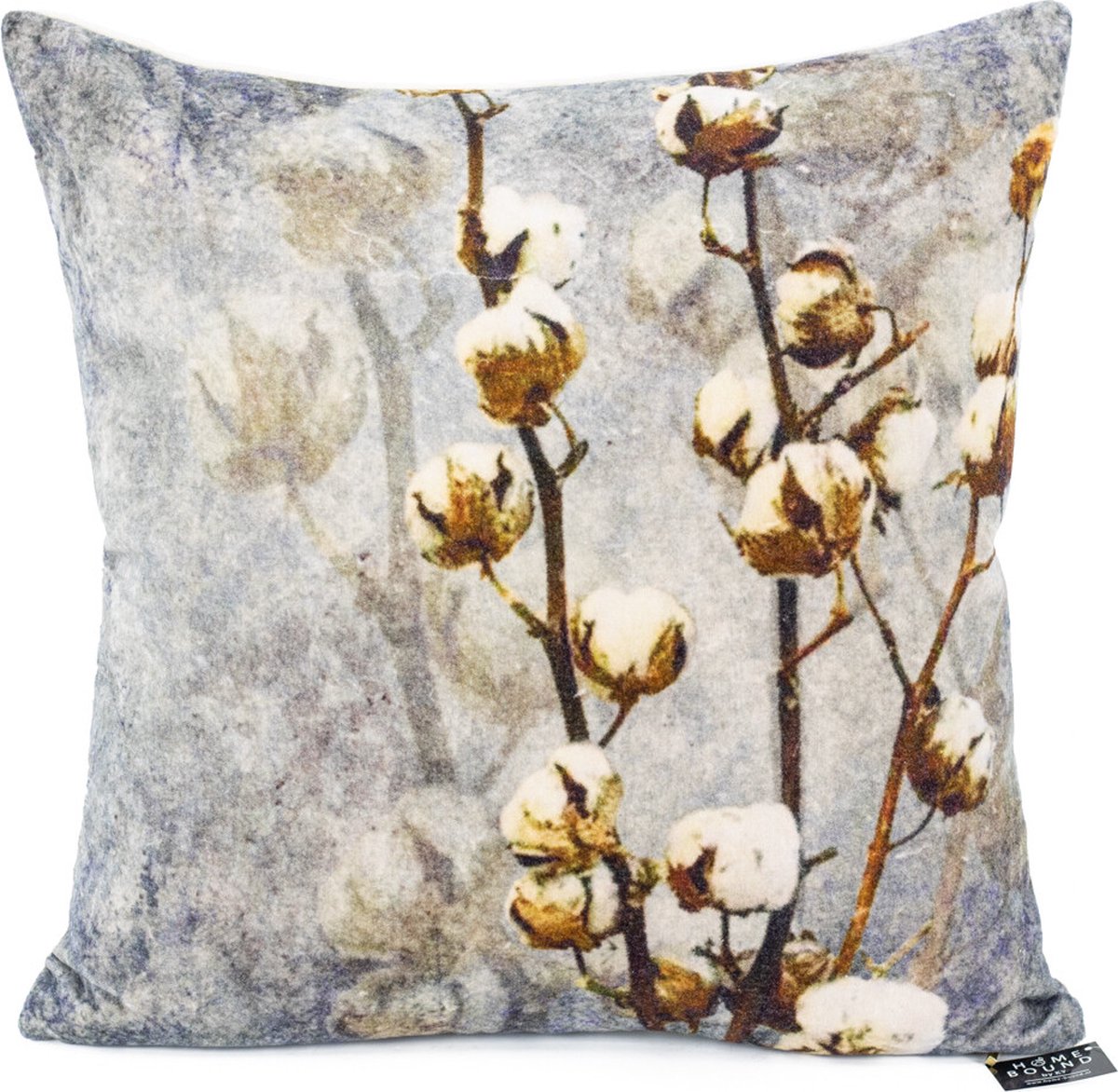 HomeBound by KY | Kussen velvet katoenplant | 45x45cm | kussen katoenplant