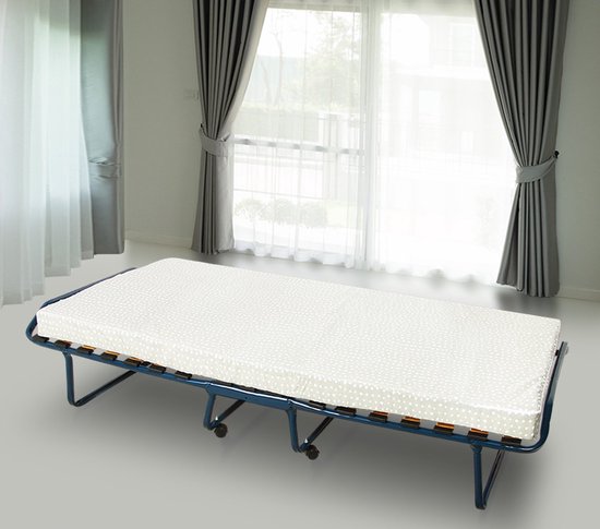 Vouwbed One Deluxe – Logeerbed + Gratis Hoofdkussen – Opklapbed Eenpersoonsbed – Logeermatras Opvouwbaar