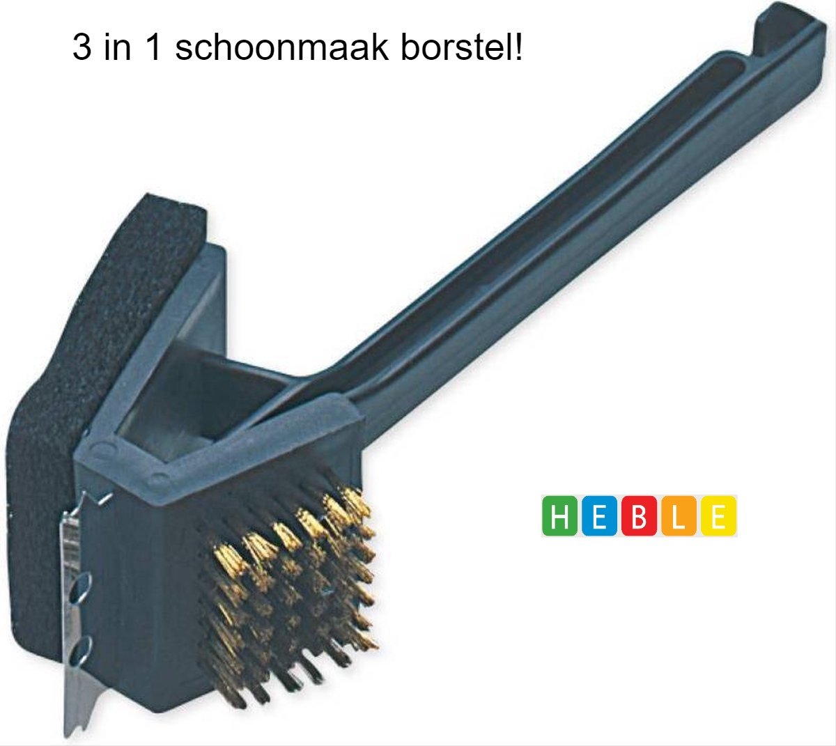 1 BROSSE A BARBECUE BROSSE + GRATTOIR 20 CM NOIR : : Jardin