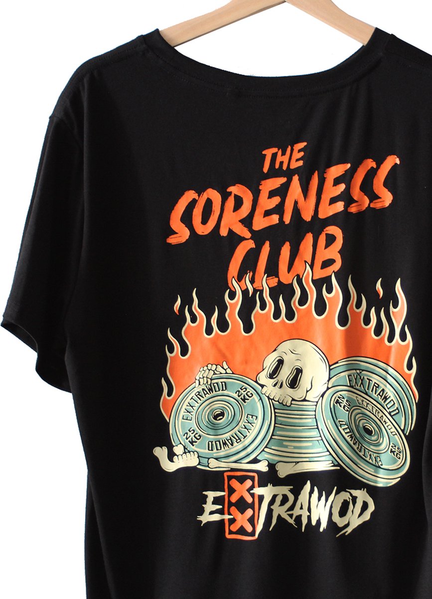 Exxtrawod The Soreness Club Unisex T-shirt Crossfit Tee Maat L