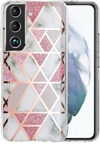 Coverup Marble Design TPU Back Cover - Geschikt voor Samsung Galaxy S22 Hoesje - Roze