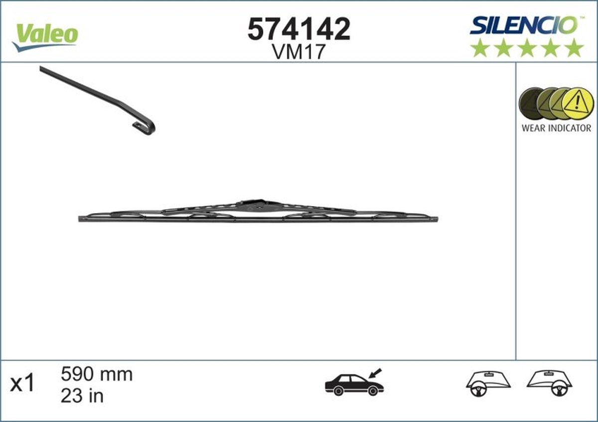 Valeo - Valeo Silencio VM17 ruitenwisser - 60CM (1x) – foto 2