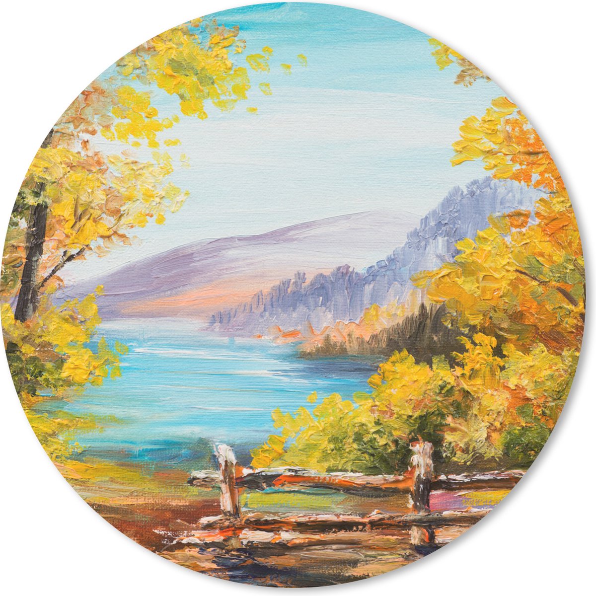 Muismat rond 30x30 cm - Mousepad Schilderij - Olieverf - Planten - Natuur - Ronde muismatten