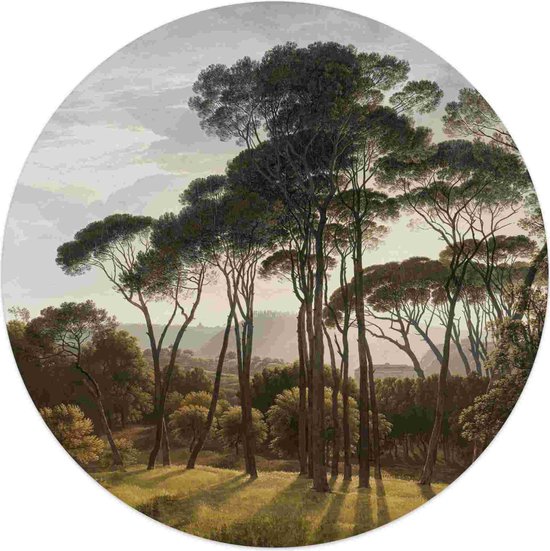 Glasschilderij Voogd Italiaans Landschap Ø 50 cm