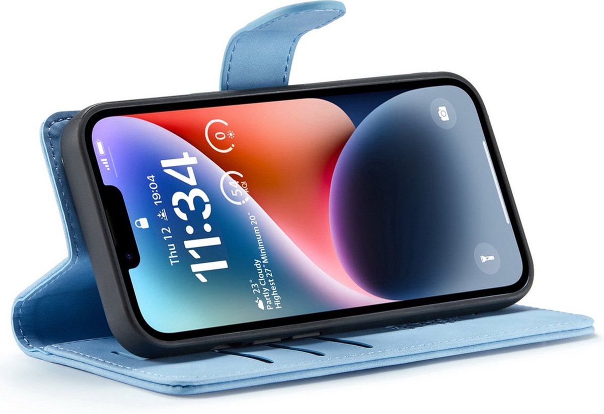 iPhone 11/XR Bookcase hoesje - CaseMe - Effen Lichtblauw - Kunstleer