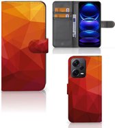 Book Case geschikt voor Xiaomi Poco X5 Pro | Note 12 Pro 5G Polygon Red