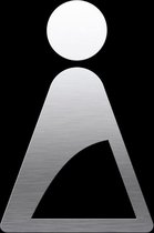 Self adhesive stainless steel Pictogram satin brushed for door mark a women toilet