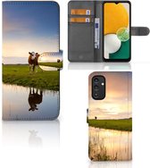 Smartphone Hoesje Geschikt voor Samsung Galaxy A14 4G Flip Case Koe