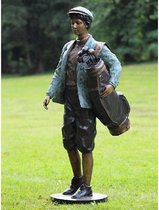Tuinbeeld - bronzen beeld - Golfspeler - 162 cm hoog