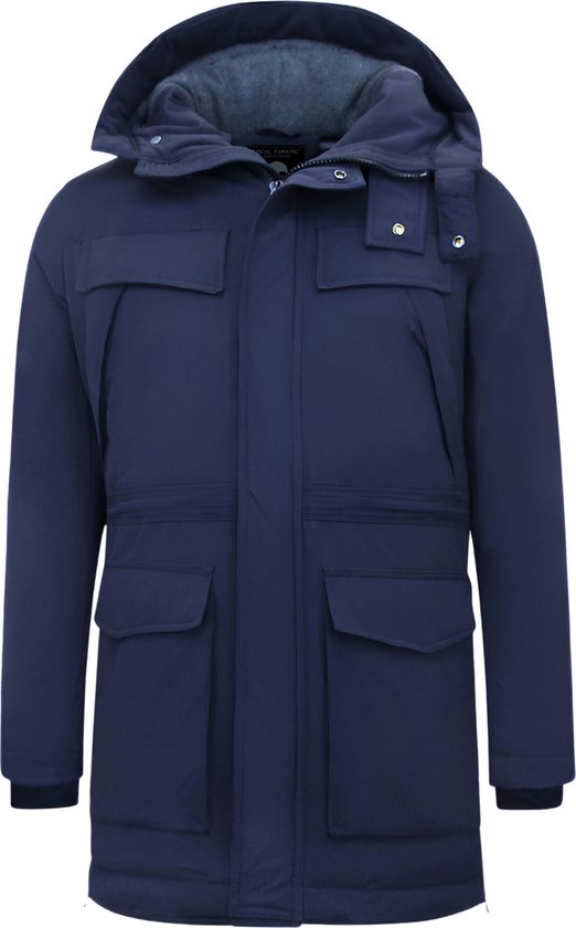 Lange Winterjassen Heren met Capuchon - 891 - Blauw