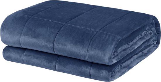 Happyment Verzwaringsdeken 7KG - Blauw - Zwaartedeken - Weighted blanket - Verzwaarde deken - Volwassenen - 150x200cm