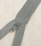 Deelbare rits 65cm grijs - polyester stevige rits met bloktandjes