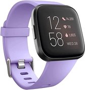 Siliconen Smartwatch bandje - Geschikt voor Fitbit Versa / Versa 2 silicone band - lila - Strap-it Horlogeband / Polsband / Armband - Maat: Maat L