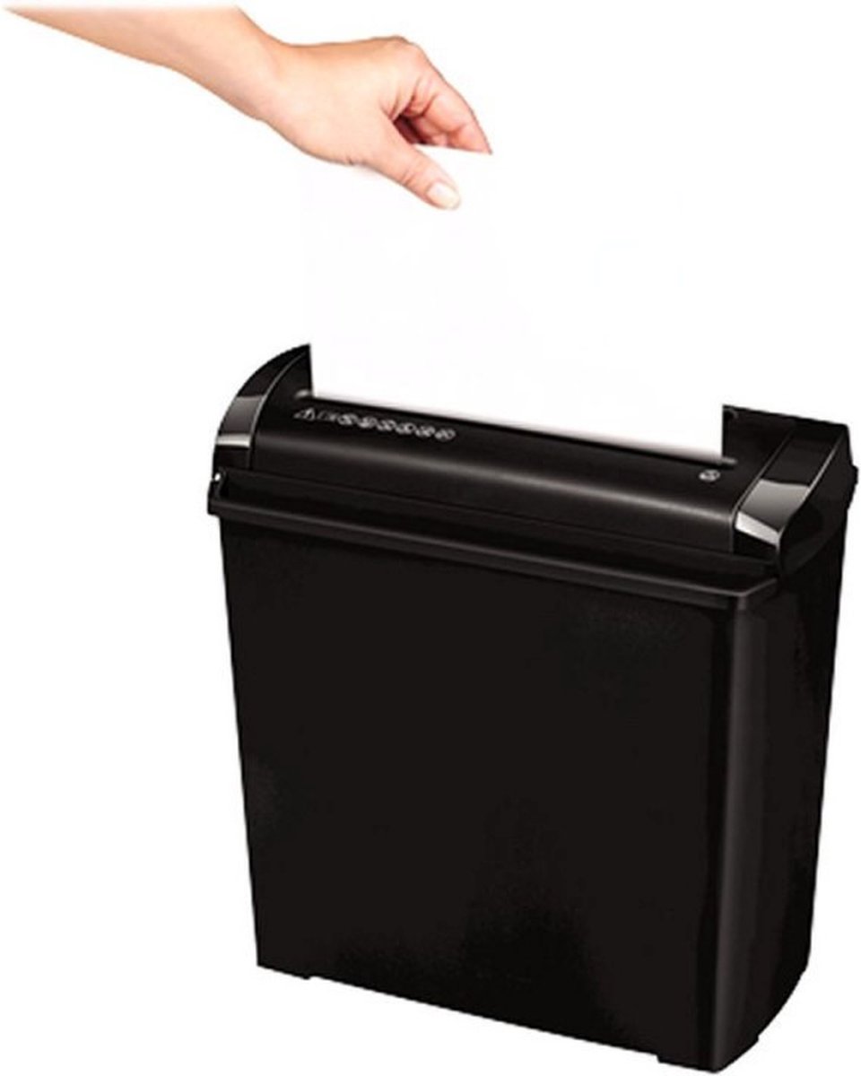 Fellowes P-25S - Papierversnipperaar - P1 Stroken - 5 vel - voor thuis - Zwart thumbnail 2