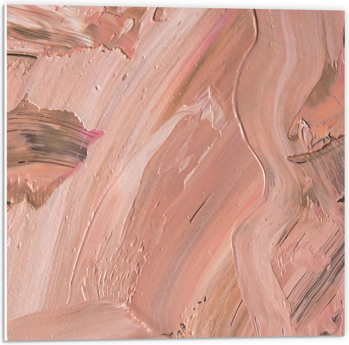 PVC Schuimplaat - Schilderij - Verf - Licht - Roze - 50x50 cm Foto op PVC Schuimplaat (Met Ophangsysteem)