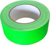 Kortpack - Duct-Tape 50mm breed x 25mtr lang - Fluor Groen - 1 rol - Met de Hand Scheurbaar - Licht op onder Black Light - Kerndiameter: 76mm - (021.0130)