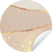 WallCircle - Muurstickers - Behangcirkel - Luxe - Goud - Glitter - Roze - ⌀ 30 cm - Muurcirkel - Zelfklevend - Ronde Behangsticker