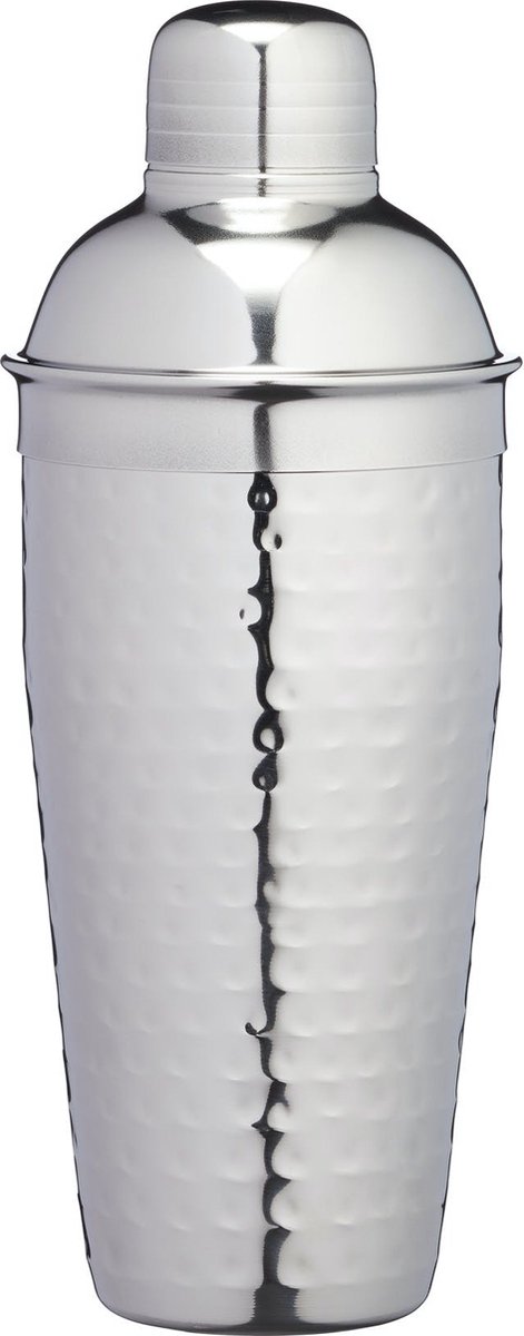 BarCraft luxe roestvrijstalen cocktailshaker - 700 ml (1,25 pts) - onefffen metalen afwerking
