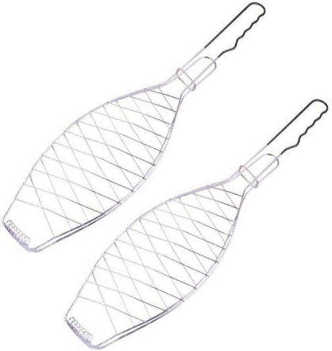 BBQ Collection/barbecue rooster - 2x - klem grill - metaal - 58 x 13 x 1 cm - Speciaal voor vis