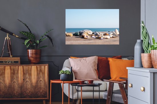 Stickers muraux - Film autocollant - Coquillages - Plage - Mer - Été - Soleil - 90x60 cm - Film adhésif - Stickers muraux chambre d'enfant - Papier peint autocollant