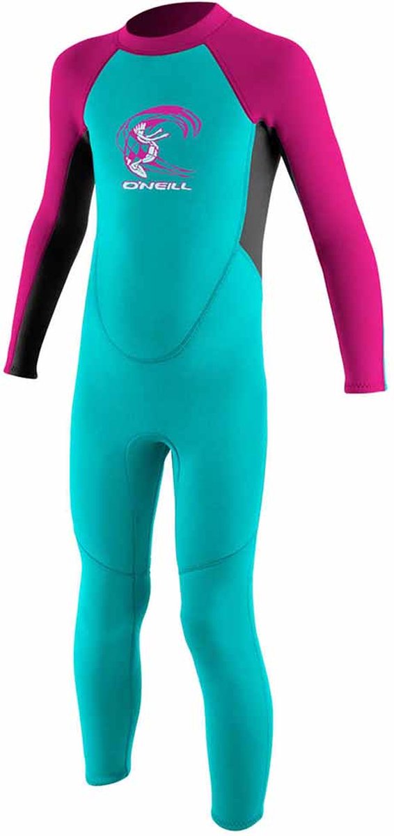 2025 O'Neill Peuter Reactor 2mm Rug Ritssluiting Wetsuit - Aqua /