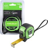 Toolzilla® 26ft (8m) Meetband, Intrekbare Tape voor Do-It-Yourselfers en Gebruik van Bouwplaatsgebruik