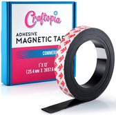 Craftopia® Bandes magnétiques auto-adhésives, rouleau principal, 2,5 cm x 3,6 m, solide, flexible, facile à couper, tirer et coller, magnétique, 50 mm d'épaisseur, pour cadeaux artisanaux, bureau, maison