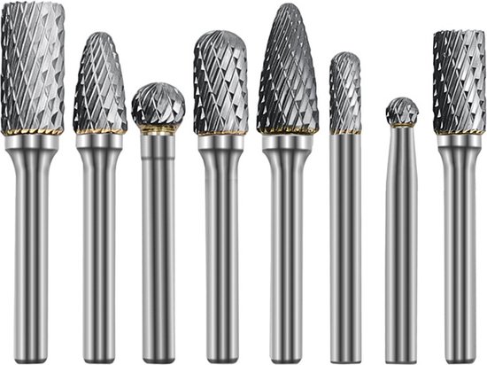 Frezensets – Set van 8 frezen – Frezenset van Wolfraamcarbide staal ø 6 ...
