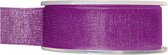 1x Hobby/decoratie paarse organza sierlinten 2,5 cm/25 mm x 20 meter - Cadeaulint organzalint/ribbon - Striklint linten paars