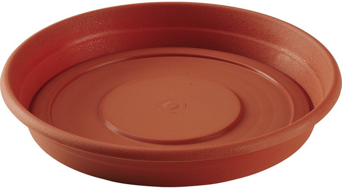 Hega Hogar Bloempot/plantenpot onderschaal - D26 cm - terra cotta kleur - kunststof - onderschaal/opvangbord