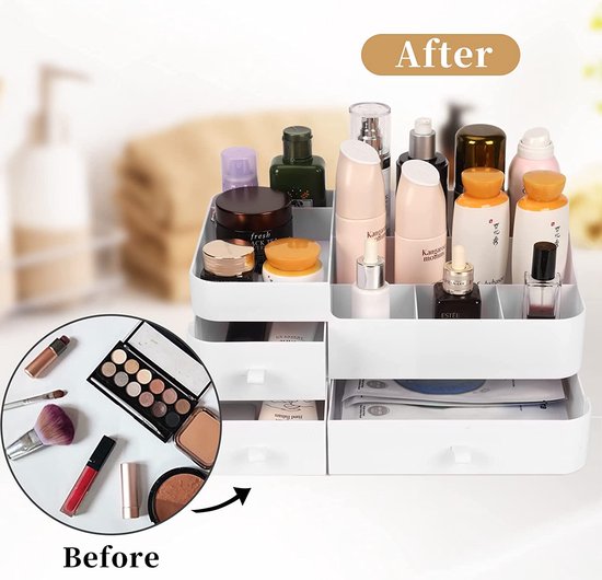 Nouvelle chambre tiroir maquillage boîte de rangement en plastique  cosmétique étagère soins de la peau coiffeuse