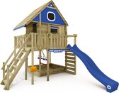 Wickey Smart LakeHouse - Huisje op palen voor de tuin met schommel en blauwe glijbaan