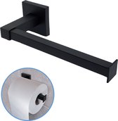 Sanics Porte-rouleau de papier toilette Zwart kit de montage - Porte-rouleau de WC en acier inoxydable