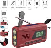 Radio d'urgence portable - Récepteur Radio AM FM NOAA à manivelle/alimentation solaire - Banque d'alimentation 4500 mAh avec lampe de poche - Alarme SOS - Chargement USB-C